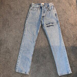 AGOLDE LANA SLICE JEANS - SLICED THIGH - ORGANIC COTTON - MADE IN USA - EUC - 25
